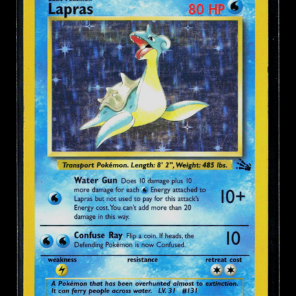 Pokemon 1999 Fossil Lapras #10/62