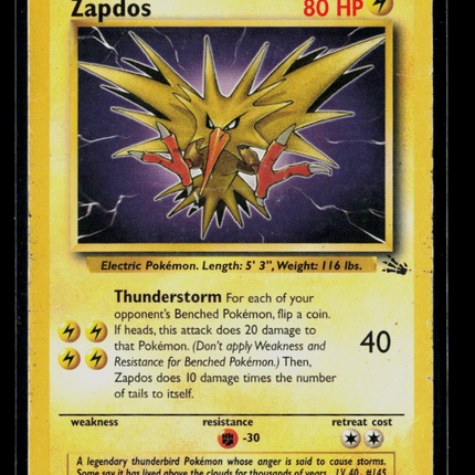 Pokemon 1999 Fossil Zapdos #30/62