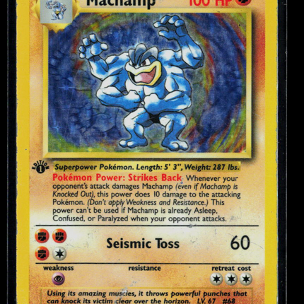 Pokemon 1999 Base Set Machamp 1st Edition #8/102