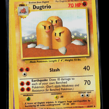 Pokemon 1999 Base Set Dugtrio #19/102