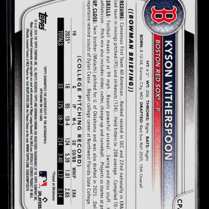 2025 Bowman Chrome Kyson Witherspoon #CPA-KW Auto