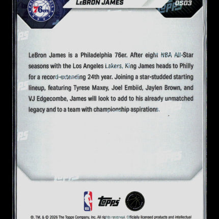 2026 Topps Now LeBron James #OS03 21/25 orange foil