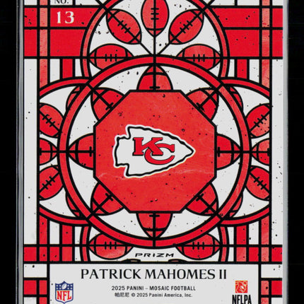 2025 Panini Mosaic Football Stained Glass Patrick Mahomes II #13