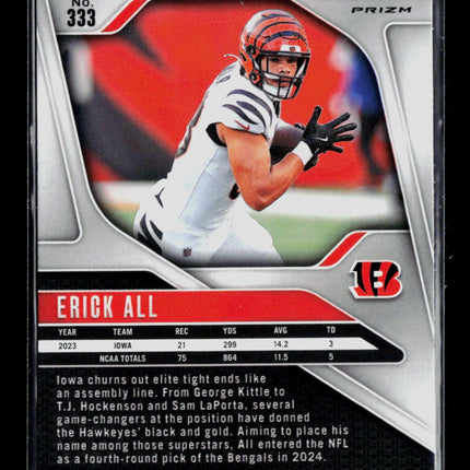 2024 Panini Prizm Football Erick All #333 RC Silver