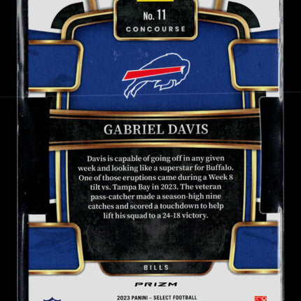 2024 Panini Select Football Gabriel Davis #11 Green Yellow