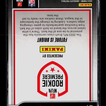 2023 Panini Absolute Football Introductions Rookie Premiere #7 RC
