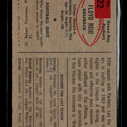 1954 Bowman Floyd Reid #22