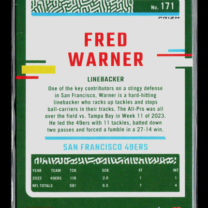 2023 Panini Donruss Optic Fred Warner #171 Prizm Holo