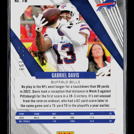 2023 Panini Phoenix Football Gabriel Davis #78 Red 175/199