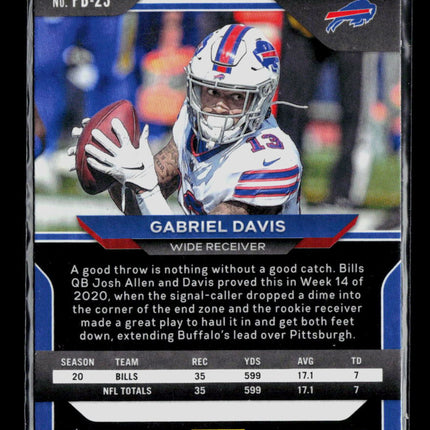 2021 Panini Chronicles Prizm Black Gabriel Davis #PB-23 RC