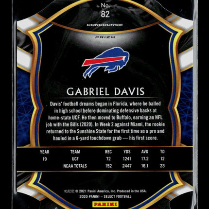 2021 Panini Select Gabriel Davis #82 RC red