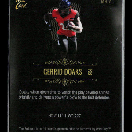 2021 Wild Card Matte Premier Gerrid Doaks #MB-A Auto