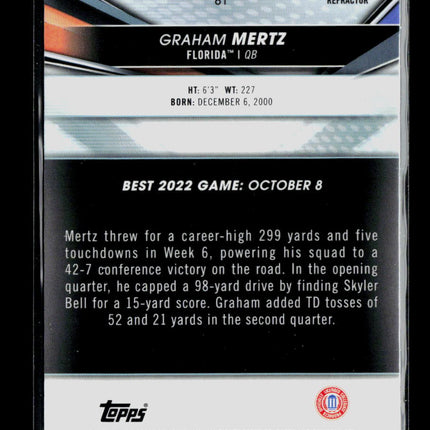 2022 Bowman University Graham Mertz #61 Refractor