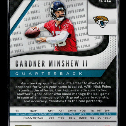 2019 Panini Prizm Gardner Minshew II #322 RC