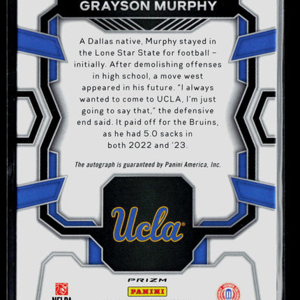 2024 Panini Prizm Draft Picks Signing Day Grayson Murphy #SD-GMU RC Auto