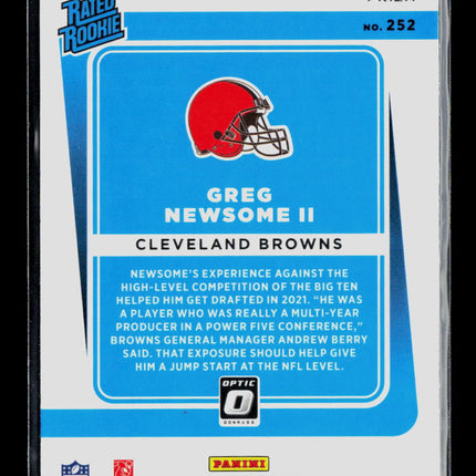 2021 Panini Donruss Optic Greg Newsome II #252 Blue Stars