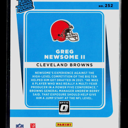 2021 Panini Donruss Optic Football Greg Newsome II #252 Holo
