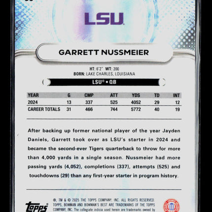 2025 Bowman University Best Garrett Nussmeier #59 Pink 097/175