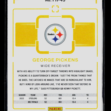 2023 Panini Chronicles Photogenic Football George Pickens #PH-43 RC
