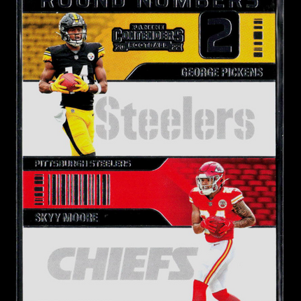 2023 Panini Contenders Football Round Numbers George Pickens Skyy Moore #RN-PM