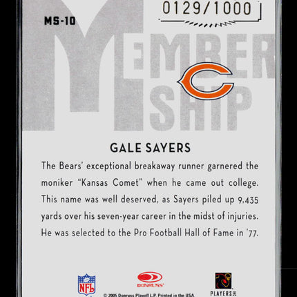 2005 Donruss Classics Membership Gale Sayers #MS-10 0129/1000