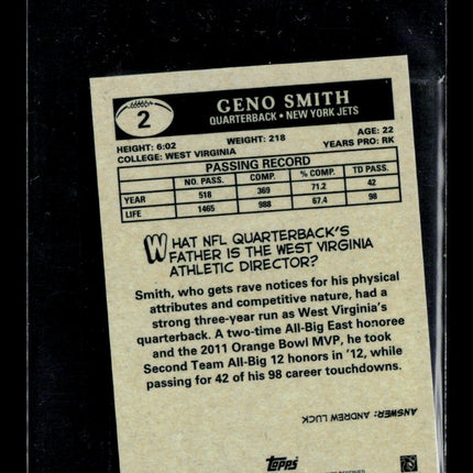 2013 Topps Archives Geno Smith #2 RC