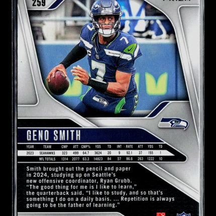2024 Panini Prizm Football Geno Smith #259 Black White Checker