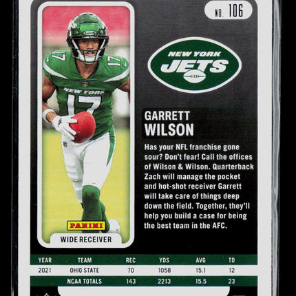 2022 Panini Absolute Football Garrett Wilson #106 RC