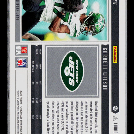 2023 Panini Chronicles Luminance Garrett Wilson #217 RC