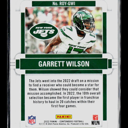 2023 Panini Contenders Football Garrett Wilson #ROY-GWI RC