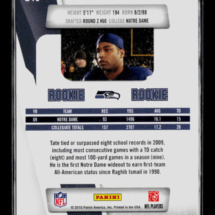 2010 Panini Prestige Golden Tate #245
