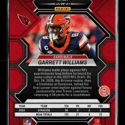 2023 Panini Mosaic Garrett Williams #321 RC Silver
