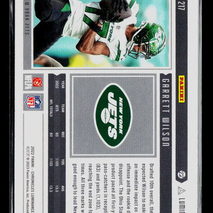 2023 Panini Chronicles Luminance Garrett Wilson #217 RC