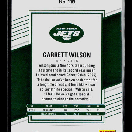 2022 Donruss Elite Garrett Wilson #118 Pink RC