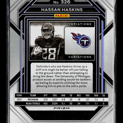 2023 Panini Prizm Football Hassan Haskins #326 Disco RC