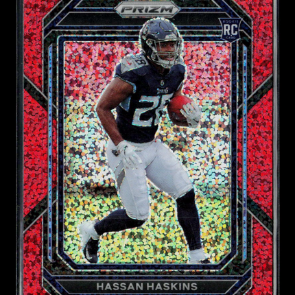 2023 Panini Prizm Hassan Haskins #326 Red Sparkle RC