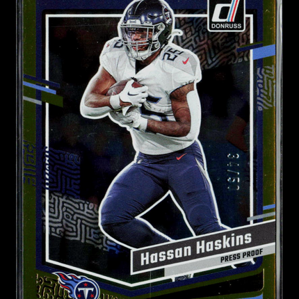2023 Donruss Hassan Haskins #285 Press Proof Gold 34/50