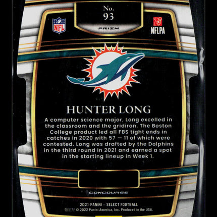 2022 Panini Select Football Hunter Long #93 RC Yellow Red