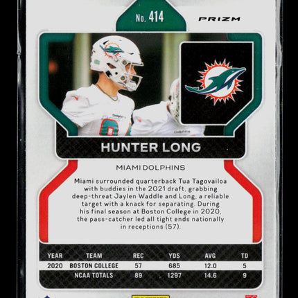 2021 Panini Prizm Hunter Long #414 Green Pulsar RC