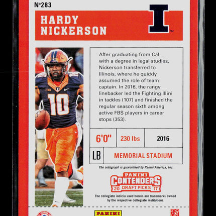 2017 Panini Contenders Draft Hardy Nickerson #283 College Ticket RC Auto