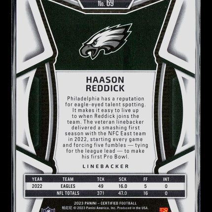 2023 Panini Certified Haason Reddick #69 Pink 155/199