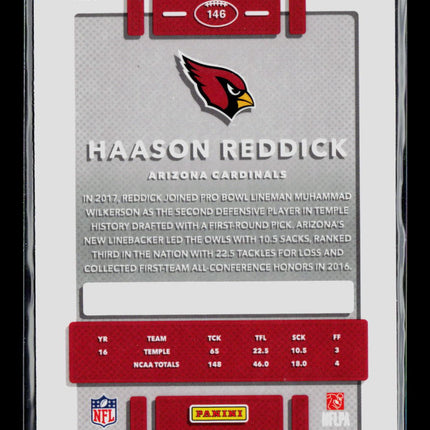 2017 Donruss Optic Haason Reddick #146 RC Red Yellow