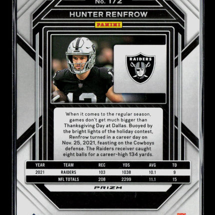 2023 Panini Prizm Hunter Renfrow #172 Blue