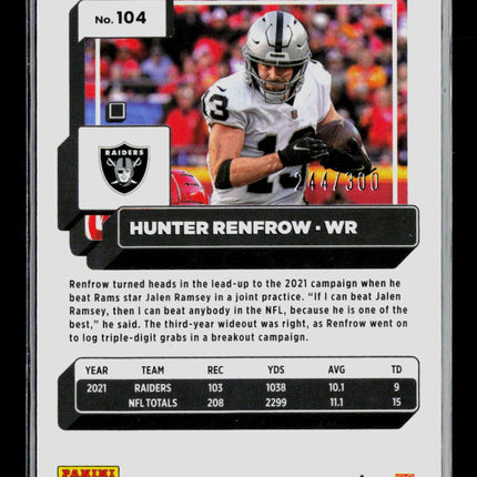 2023 Panini Donruss Optic Football Hunter Renfrow #104 Holo 244/300