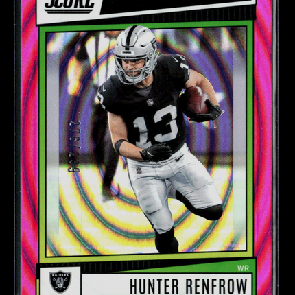 2022 Panini Score Hunter Renfrow #123 Pink /299