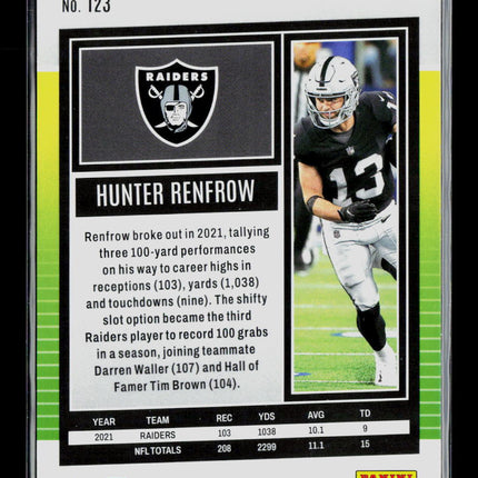 2022 Panini Score Hunter Renfrow #123 Pink /299