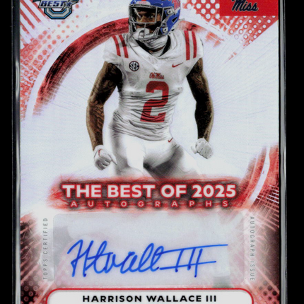 2025 Bowman University's Best Football Harrison Wallace III #BOA-HWA Auto