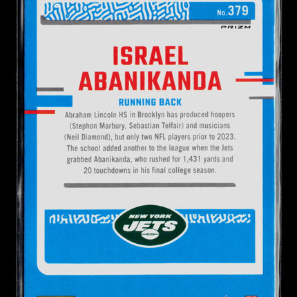 2023 Panini Donruss Optic Israel Abanikanda #379 Blue Scope
