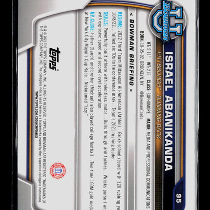 2022 Bowman University Israel Abanikanda #95 1st Bowman
