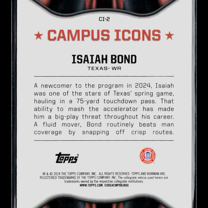 2024 Bowman Chrome University Campus Icons Isaiah Bond #CI-2 Pink 129/150